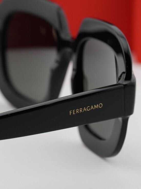 Salvatore Ferragamo SF2068SE 001 Butterfly Sunglasses - Black / Grey main image 7